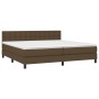 Cama box spring colchón luces LED tela marrón oscuro 200x200 cm | Foro24 | Onlineshop