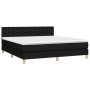 Box spring bed with LED mattress black fabric 160x200 cm | Foro24 | Onlineshop