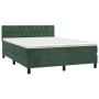 Cama box spring colchón y LED terciopelo verde oscuro 140x190cm de , Camas y somieres - Ref: Foro24-3134582, Precio: 473,10 €...