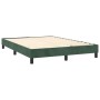 Box spring bed with mattress and LED dark green velvet 140x190cm