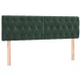 Cama box spring colchón y LED terciopelo verde oscuro 140x190cm