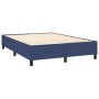Box spring bed mattress and LED lights blue fabric 140x190 cm