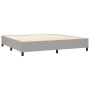 Cama box spring con colchón tela y LED gris claro 200x200 cm de , Camas y somieres - Ref: Foro24-3135221, Precio: 700,99 €, D...