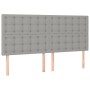 Cama box spring con colchón tela y LED gris claro 200x200 cm de , Camas y somieres - Ref: Foro24-3135221, Precio: 700,99 €, D...