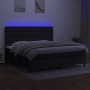 Box spring bed mattress and LED lights black fabric 200x200 cm by , Beds and slatted bases - Ref: Foro24-3135223, Price: 701,...