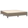 Boxspringbett mit Matratze und LED-Leuchten taupegrauer Stoff 160x200 cm von , Betten und Lattenroste - Ref: Foro24-3135209, ...