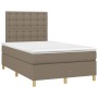 Cama box spring con colchón y LED tela gris taupe 120x200 cm de , Camas y somieres - Ref: Foro24-3135745, Precio: 454,99 €, D...