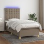 Box spring bed with mattress and taupe gray LED lights 80x200 cm by , Beds and slatted bases - Ref: Foro24-3135713, Price: 34...