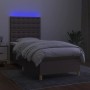 Box spring bed with mattress and taupe gray LED lights 80x200 cm by , Beds and slatted bases - Ref: Foro24-3135713, Price: 34...