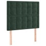 Cama box spring colchón y LED terciopelo verde oscuro 100x200cm de , Camas y somieres - Ref: Foro24-3136350, Precio: 390,19 €...