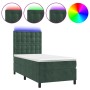 Box spring bed with mattress and LED dark green velvet 90x200 cm by , Beds and slatted bases - Ref: Foro24-3136344, Price: 35...