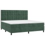 Box spring bed with mattress and LED velvet dark green 200x200cm by , Beds and slatted bases - Ref: Foro24-3136386, Price: 73...