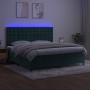 Box spring bed with mattress and LED velvet dark green 200x200cm by , Beds and slatted bases - Ref: Foro24-3136386, Price: 73...