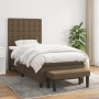 Box spring bed with dark brown fabric mattress 100x200 cm by , Beds and slatted bases - Ref: Foro24-3136896, Price: 423,92 €,...