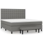 Box spring bed with dark gray fabric mattress 160x200 cm