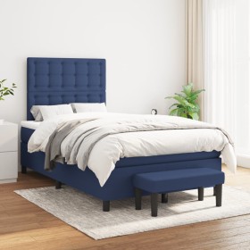 Box spring bed with blue fabric mattress 120x200 cm by , Beds and slatted bases - Ref: Foro24-3136907, Price: 469,00 €, Disco...