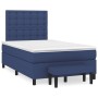 Box spring bed with blue fabric mattress 120x200 cm