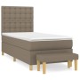 Cama box spring con colchón tela gris taupe 80x200 cm de , Camas y somieres - Ref: Foro24-3137433, Precio: 377,46 €, Descuent...