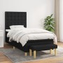 Box spring bed with black fabric mattress 80x200 cm