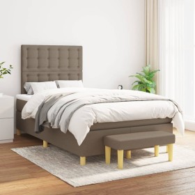 Box spring bed with taupe gray fabric mattress 120x200 cm by , Beds and slatted bases - Ref: Foro24-3137465, Price: 485,63 €,...