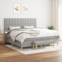 Boxspringbett mit hellgrauer Stoffmatratze 200x200 cm von , Betten und Lattenroste - Ref: Foro24-3137501, Preis: 690,99 €, Ra...