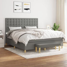 Box spring bed with dark gray fabric mattress 160x200 cm by , Beds and slatted bases - Ref: Foro24-3137486, Price: 603,61 €, ...