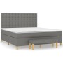 Box spring bed with dark gray fabric mattress 160x200 cm by , Beds and slatted bases - Ref: Foro24-3137486, Price: 602,98 €, ...