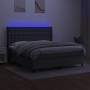 Cama box spring colchón y luces LED tela gris oscuro 160x200 cm de , Camas y somieres - Ref: Foro24-3138646, Precio: 568,72 €...