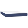 Box spring bed mattress and LED lights blue fabric 140x190 cm