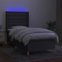 Box spring bed mattress and LED lights dark gray fabric 80x200 cm by , Beds and slatted bases - Ref: Foro24-3139150, Price: 3...