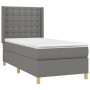 Box spring bed mattress and LED lights dark gray fabric 80x200