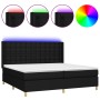 Cama box spring colchón y luces LED tela negro 200x200 cm de , Camas y somieres - Ref: Foro24-3139223, Precio: 704,09 €, Desc...