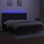 Box spring bed mattress and LED lights black fabric 200x200 cm by , Beds and slatted bases - Ref: Foro24-3139223, Price: 691,...