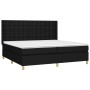 Box spring bed mattress and LED lights black fabric 200x200 cm by , Beds and slatted bases - Ref: Foro24-3139223, Price: 691,...