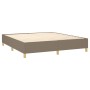 Boxspringbett mit Matratze und LED-Leuchten taupegrauer Stoff 160x200 cm von , Betten und Lattenroste - Ref: Foro24-3139209, ...