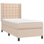 Box spring bed LED mattress synthetic leather cappuccino 100x200cm | Foro24 | Onlineshop