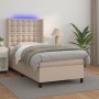 Cama box spring colchón LED cuero sintético capuchino 90x200 cm de , Camas y somieres - Ref: Foro24-3139366, Precio: 399,59 €...