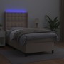 Cama box spring colchón LED cuero sintético capuchino 90x200 cm de , Camas y somieres - Ref: Foro24-3139366, Precio: 399,59 €...