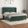 Box spring bed with mattress and LED dark green velvet 180x200cm by , Beds and slatted bases - Ref: Foro24-3139820, Price: 67...