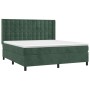 Cama box spring colchón y LED terciopelo verde oscuro 180x200cm de , Camas y somieres - Ref: Foro24-3139820, Precio: 676,43 €...