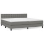 Box spring bed with dark gray fabric mattress 200x200 cm