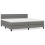 Cama box spring con colchón tela gris oscuro 200x200 cm de , Camas y somieres - Ref: Foro24-3140402, Precio: 526,99 €, Descue...