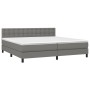 Cama box spring con colchón tela gris oscuro 200x200 cm de , Camas y somieres - Ref: Foro24-3140402, Precio: 526,99 €, Descue...