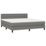 Box spring bed with dark gray fabric mattress 160x200 cm by , Beds and slatted bases - Ref: Foro24-3140386, Price: 478,86 €, ...