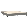 Box spring bed with dark gray fabric mattress 160x200 cm