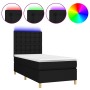 Box spring bed mattress and LED lights black fabric 80x200 cm