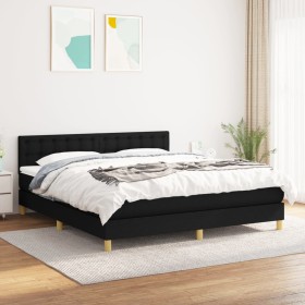 Box spring bed with black fabric mattress 160x200 cm by , Beds and slatted bases - Ref: Foro24-3140947, Price: 489,99 €, Disc...