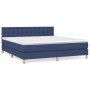 Box spring bed with blue fabric mattress 160x200 cm by , Beds and slatted bases - Ref: Foro24-3140951, Price: 480,99 €, Disco...