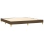 Box spring bed with dark brown fabric mattress 200x200 cm