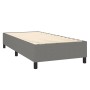 Box spring bed with dark gray fabric mattress 100x200 cm